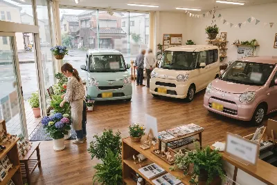 中古車の販売・買取をしている様子