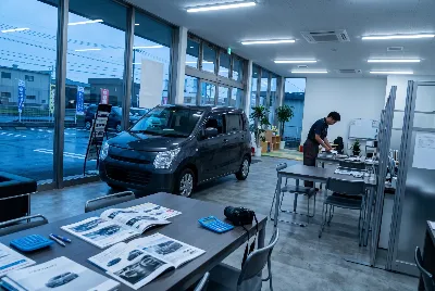自動車販売店のショールーム・店内の様子