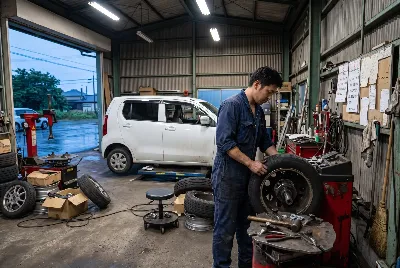 タイヤ交換・タイヤ作業をしている様子