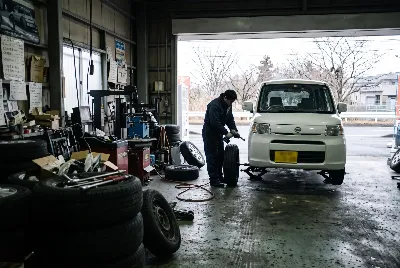 タイヤ交換・タイヤ作業をしている様子