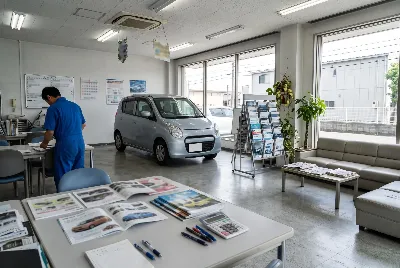 自動車販売店のショールーム・店内の様子