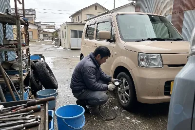 タイヤ交換・タイヤ作業をしている様子