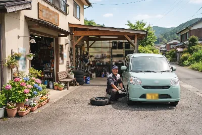 タイヤ交換・タイヤ作業をしている様子