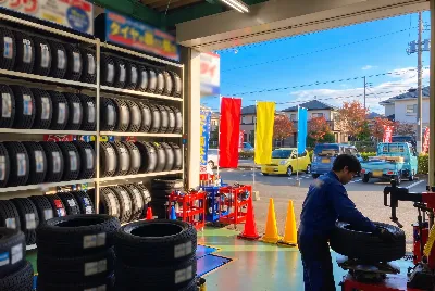 タイヤ交換・タイヤ作業をしている様子