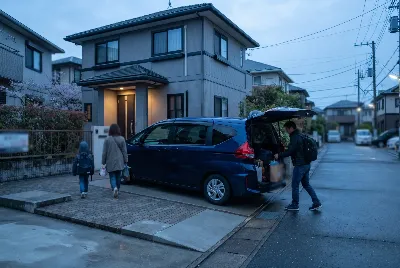 カーリースの契約・引き渡しをしている様子
