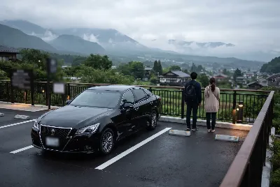 レンタカーの受付・貸出をしている様子