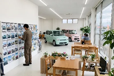 自動車販売店のショールーム・店内の様子