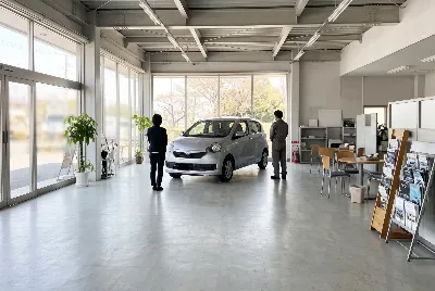 自動車販売店のショールーム・店内の様子