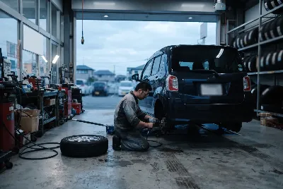 タイヤ交換・タイヤ作業をしている様子