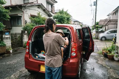 カーリースの契約・引き渡しをしている様子