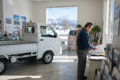 中古車の販売・買取をしている様子