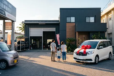 中古車の販売・買取をしている様子