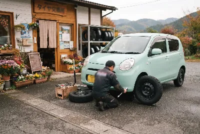 タイヤ交換・タイヤ作業をしている様子
