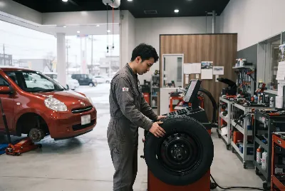 タイヤ交換・タイヤ作業をしている様子