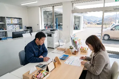 中古車の販売・買取をしている様子