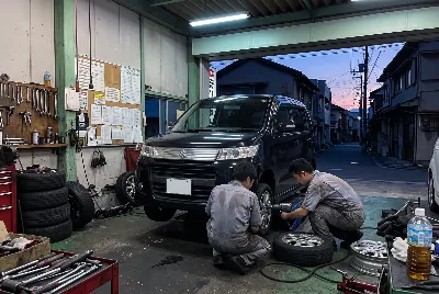 タイヤ交換・タイヤ作業をしている様子