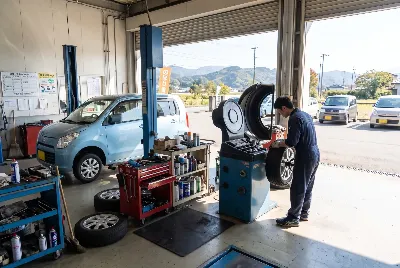 タイヤ交換・タイヤ作業をしている様子