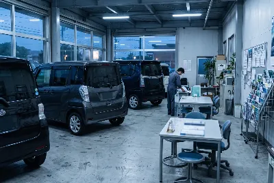 自動車販売店のショールーム・店内の様子