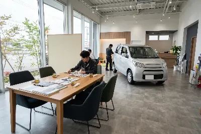 自動車販売店のショールーム・店内の様子