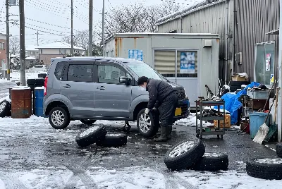 タイヤ交換・タイヤ作業をしている様子