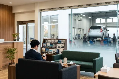 自動車販売店のショールーム・店内の様子