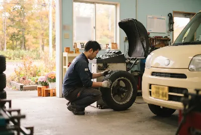 タイヤ交換・タイヤ作業をしている様子