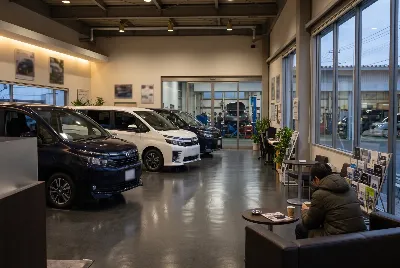 自動車販売店のショールーム・店内の様子
