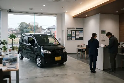 中古車の販売・買取をしている様子