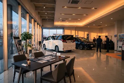 自動車販売店のショールーム・店内の様子