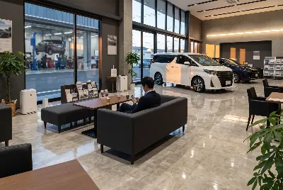 自動車販売店のショールーム・店内の様子
